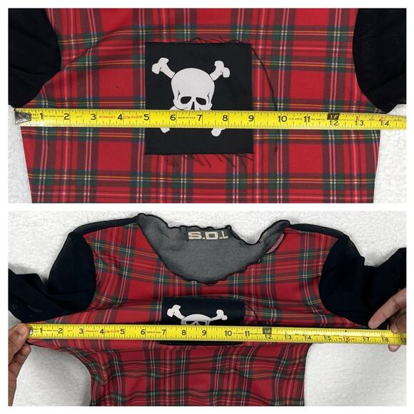 Vintage SDL Goth Mesh Plaid Skull Long Sleeve Blouse Top Euro Mall Goth Y2K Rare - Picture 14 of 16